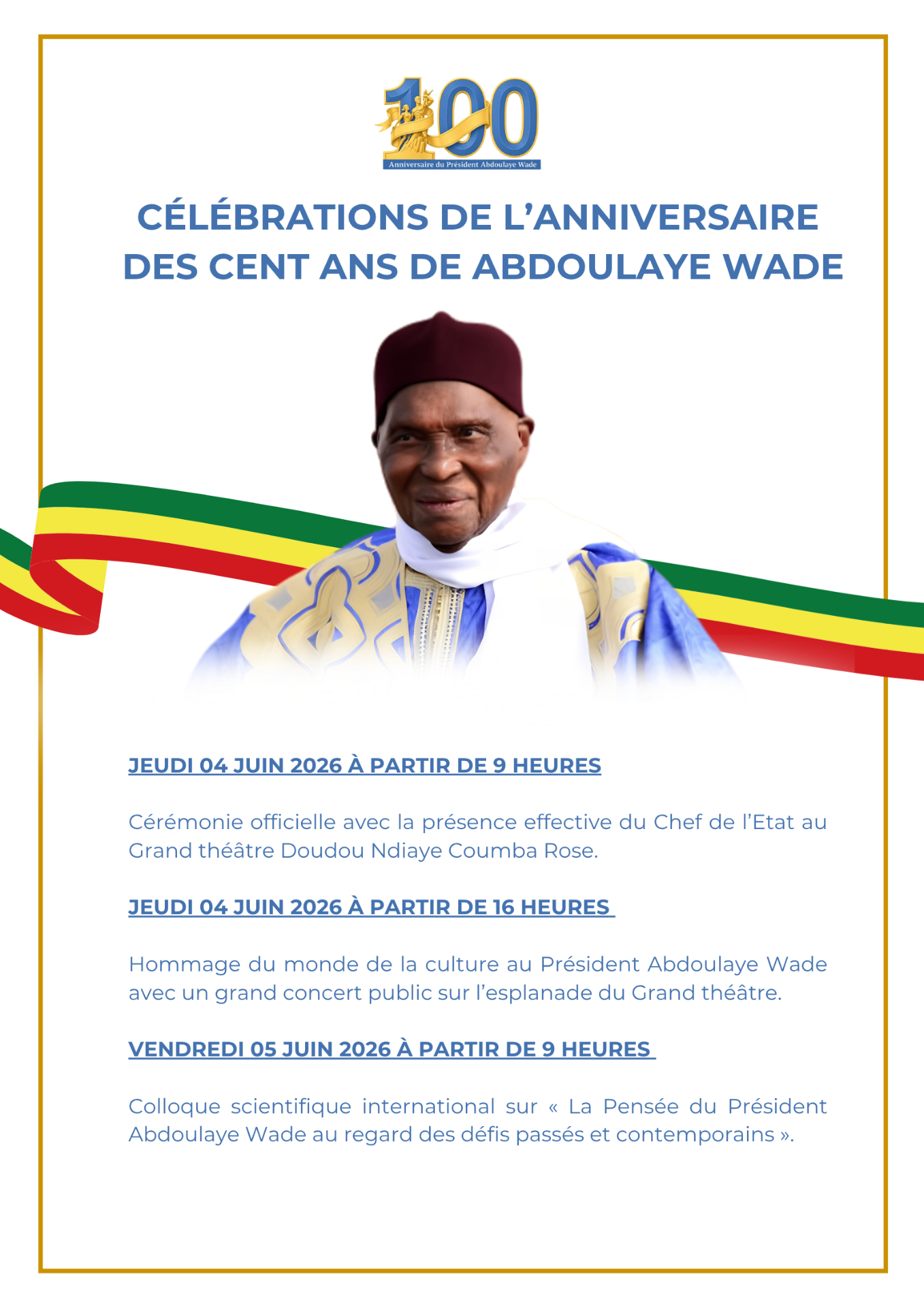 Affiche officielle des célébrations du centenaire